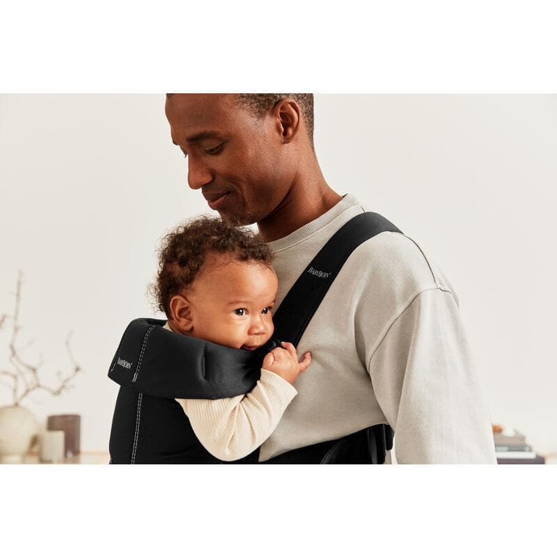 Porte-bebe Mini, noir coton — vue 4 sur 5