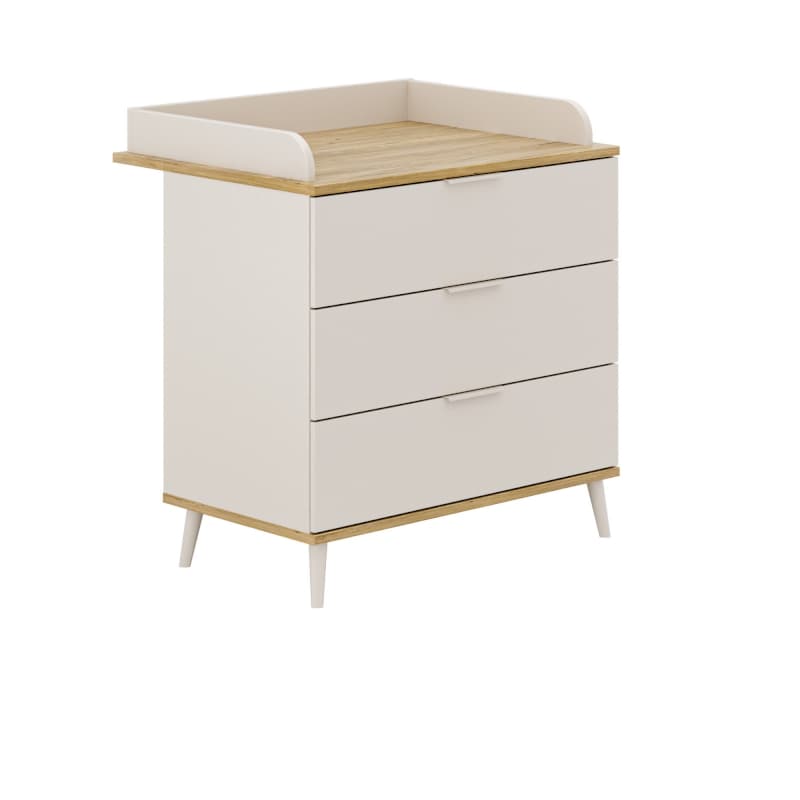 Hazel Commode a Langer avec 3 Tiroirs, cashmere beige / chêne montan transland