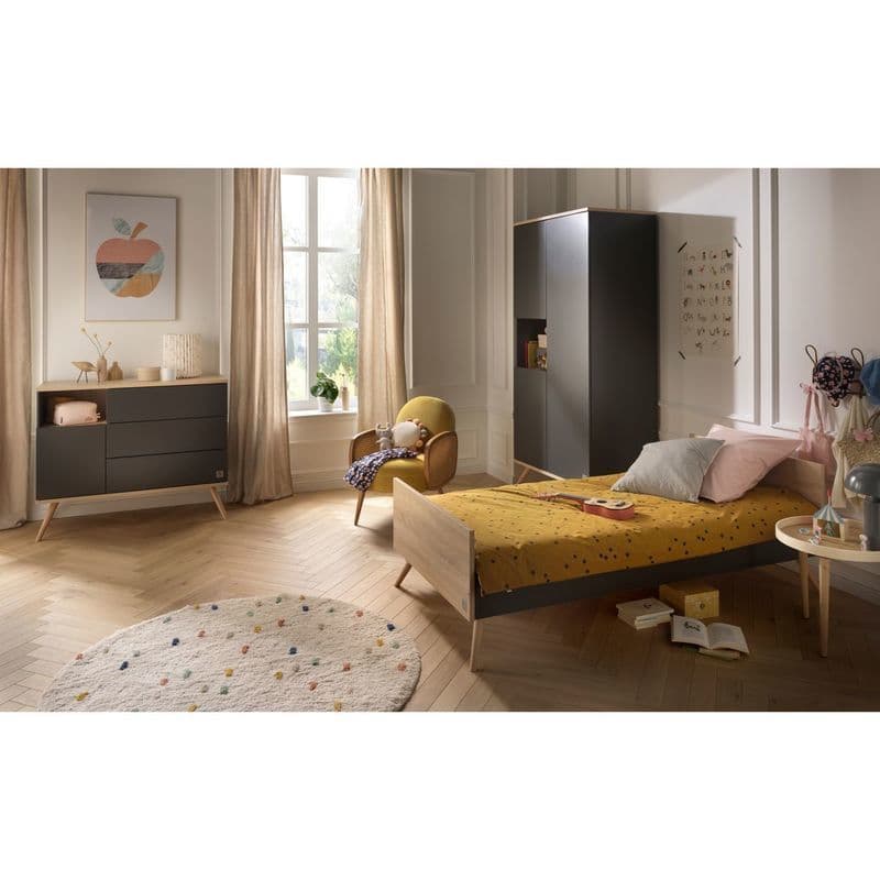 Lit Junior 190x90 Gris Volcan Boreale, boreale gris volcan sauthon original 195 x 65 x 95 — vue 3 sur 3