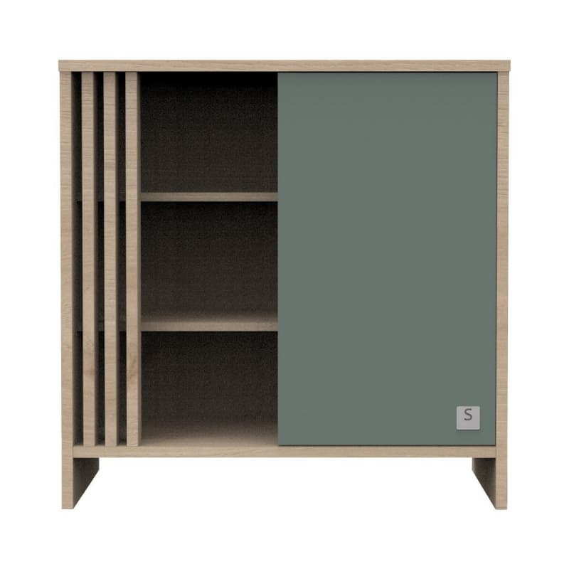 Commode 1 Porte Sauge, tokyo meuble chêne suave - sauge — vue 1 sur 5