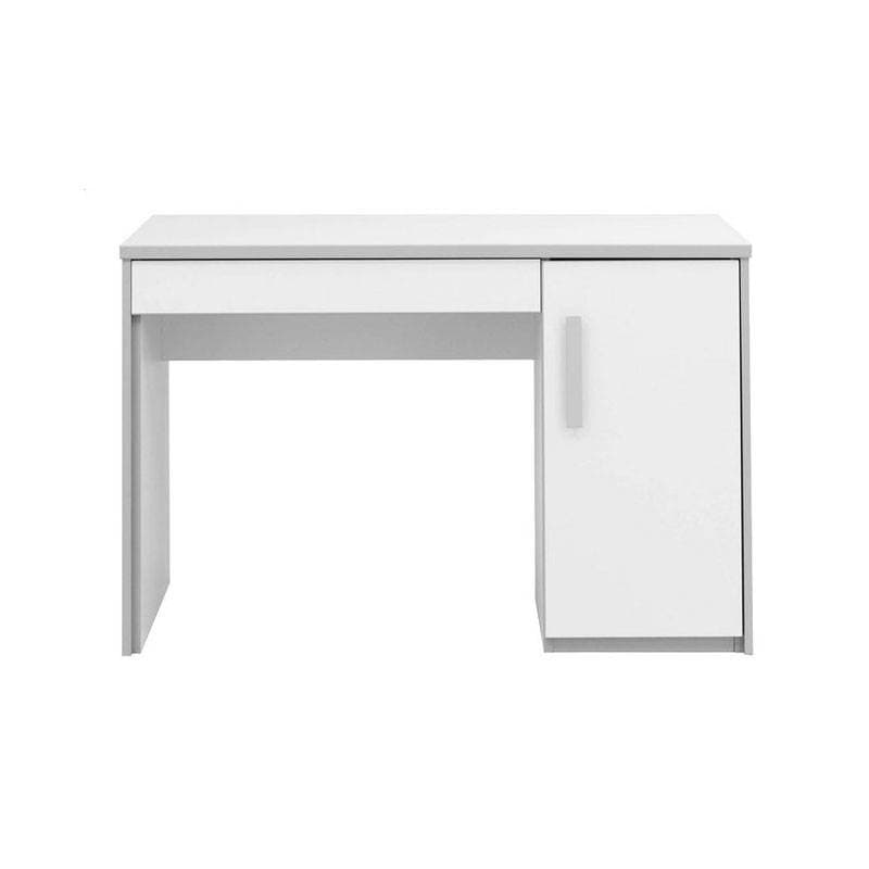Bureau 1 Porte 1 Tiroir, uni blanc ou gris gami babel 03-18-