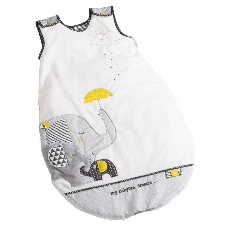 Gigoteuse d'Ete Babyfan, babyfan sauthon baby deco blanc/gris 04 mois per