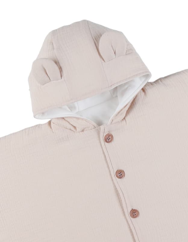 Poncho, Mousseline Bio, beige 6-18m m&m 2026 noukie's — vue 3 sur 3
