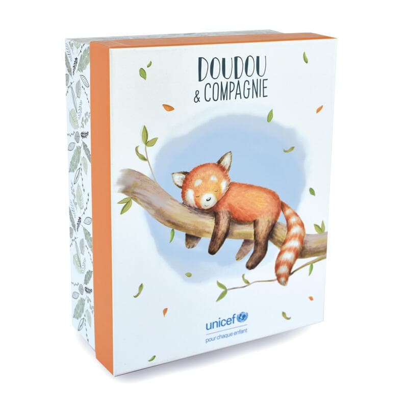 Unicef Panda Roux Pantin Bebe et Moi, orange 25cm doudou s'engage doudou et compagnie a-24 h-24 — vue 2 sur 2