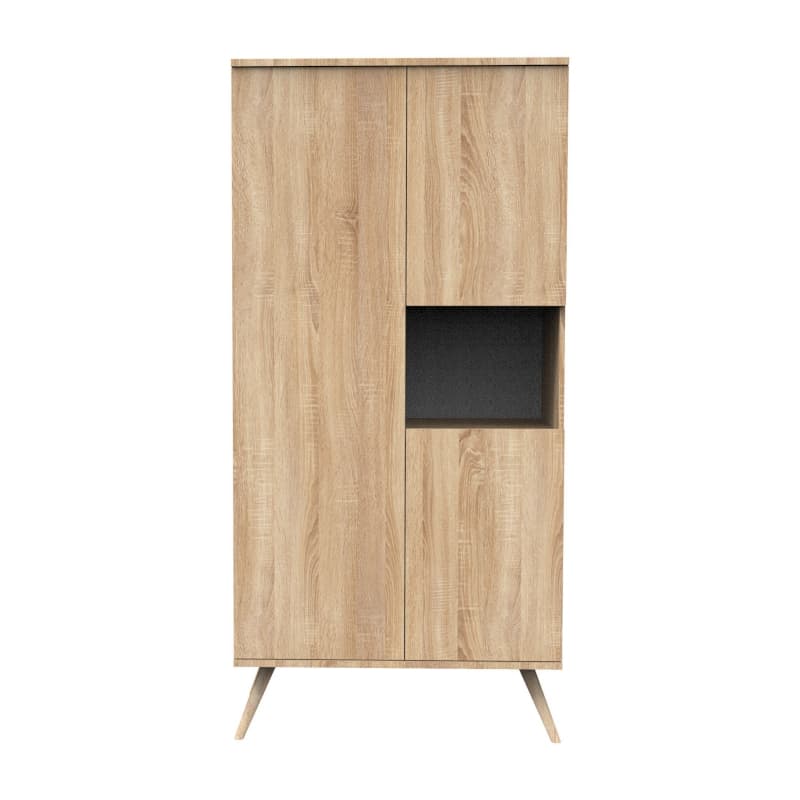 Armoire 1 Gde et 2 Petites Portes Toute Bois, seventies meuble chêne doré — vue 1 sur 5