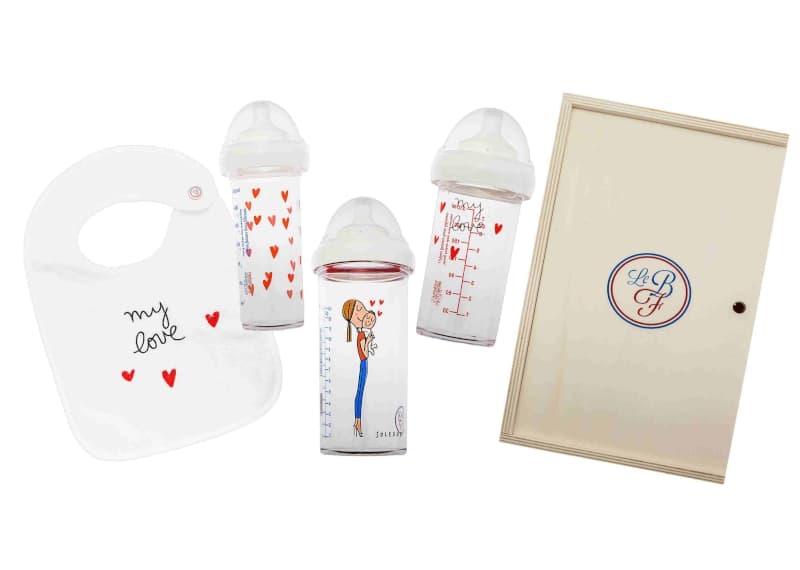 Bavoir My Love + Set My Love + Boite, le biberon français transparent 18x11,5x30,5 per — vue 2 sur 2