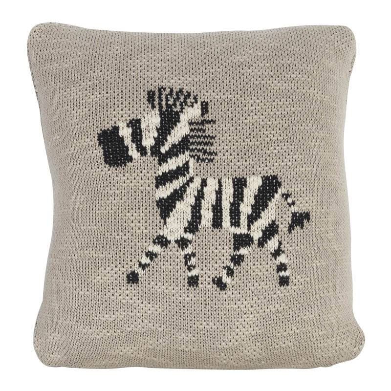 Coussin 30x30 en Tricot Zebre, tricot quax gris/beige 30x30