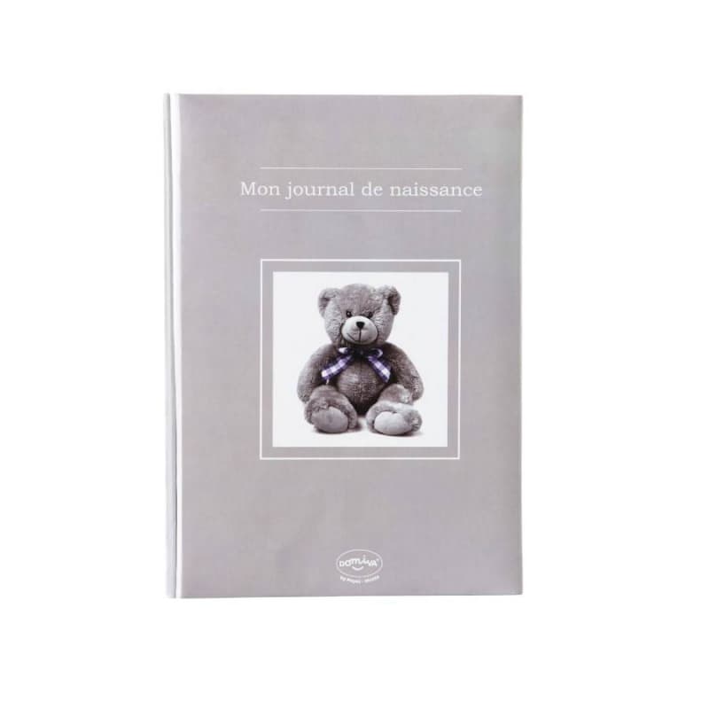 Mon Journal de Naissance Ourson Little Bear Taupe, 22x30,5 domiva taupe 31,5 x 22 cm — vue 2 sur 2