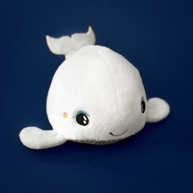 Peluche Lumineuse Shakies Baleine, pabobo blanc et gris