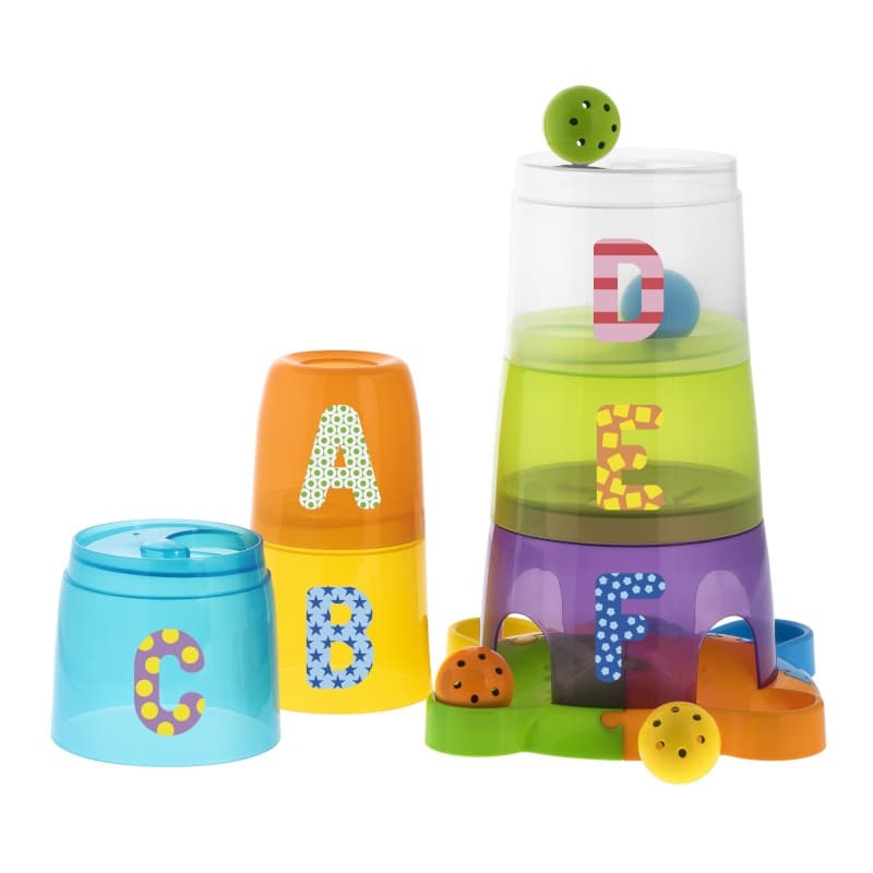Stack & Fun Jeu Empilage avec Balles, multicolore 12-18-