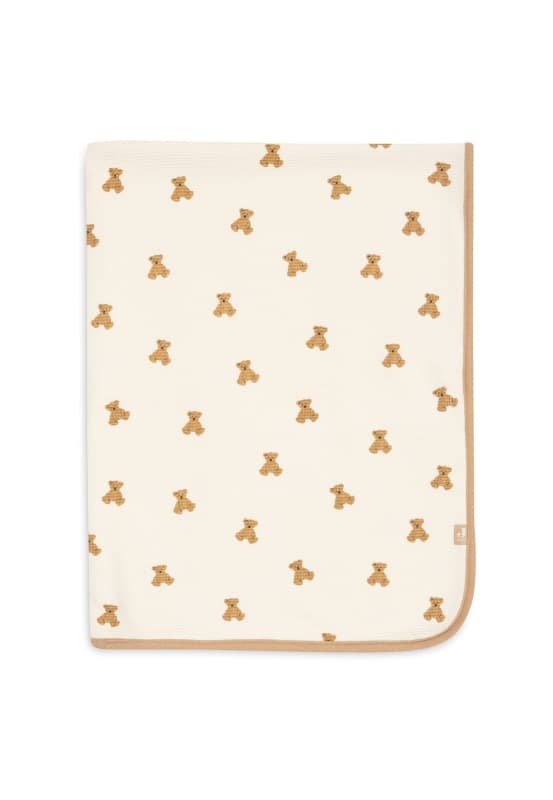 Couverture Berceau Waffle, multicolore 75x100cm teddy bear jollein — vue 1 sur 5