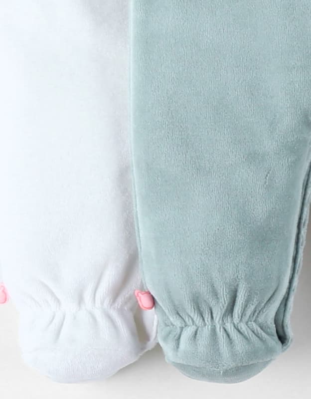 Pyjamas Bebe Velours X2, blanc 3m crazy safari noukies e25 — vue 3 sur 5