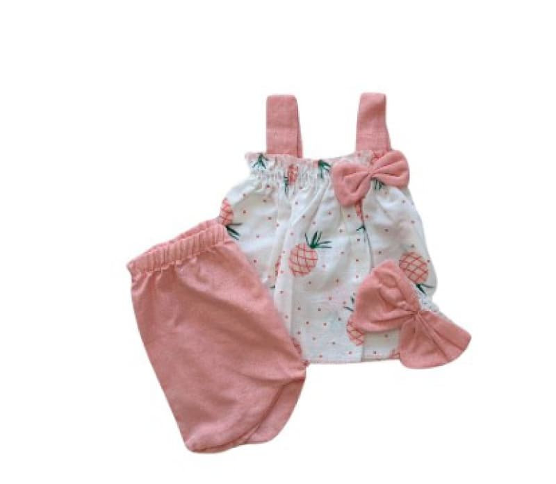 Ensemble Bebe Saumon Short +bandeau 6m