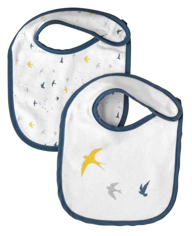 Lot de 2 Bavoirs Naissance Gaia Bleu, gaia bebe9 creation bleu 18x21cm h-21 — vue 3 sur 3
