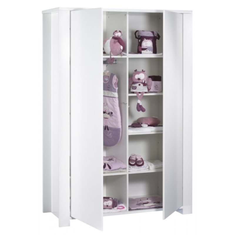 Armoire 2 Portes avec Montants Loft Blanc, loft blanc meuble — vue 3 sur 5