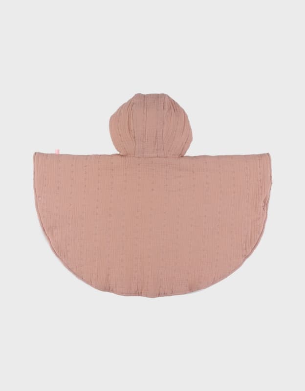 Vf Poncho, Mousseline Bio, rose 18-36m vintage flowers noukie's — vue 2 sur 3