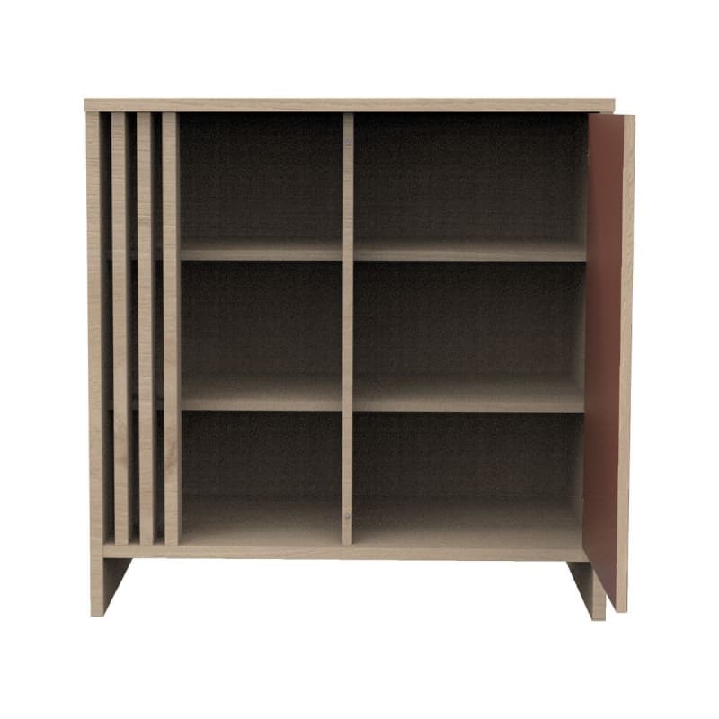 Commode 1 Porte Terracotta, tokyo meuble chêne suave - terracotta — vue 4 sur 5