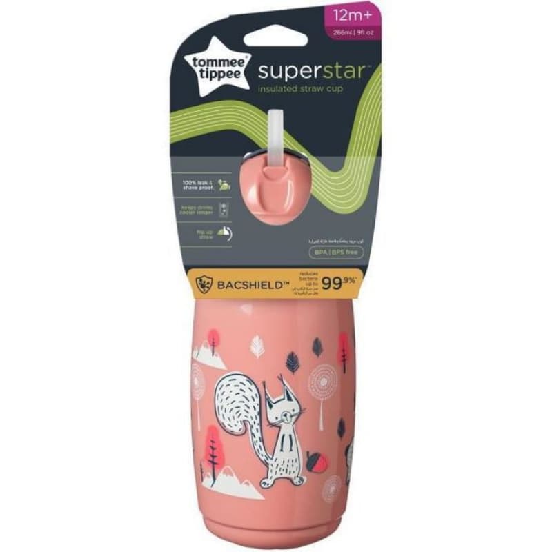 Tasse Isotherme a Paille 266ml 12m+ Deco Rose, tommee tippee 266 ml