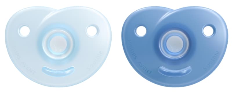 Sucette Soothie Coeur X2, bleu 0-3m avent 25/07 — vue 1 sur 3