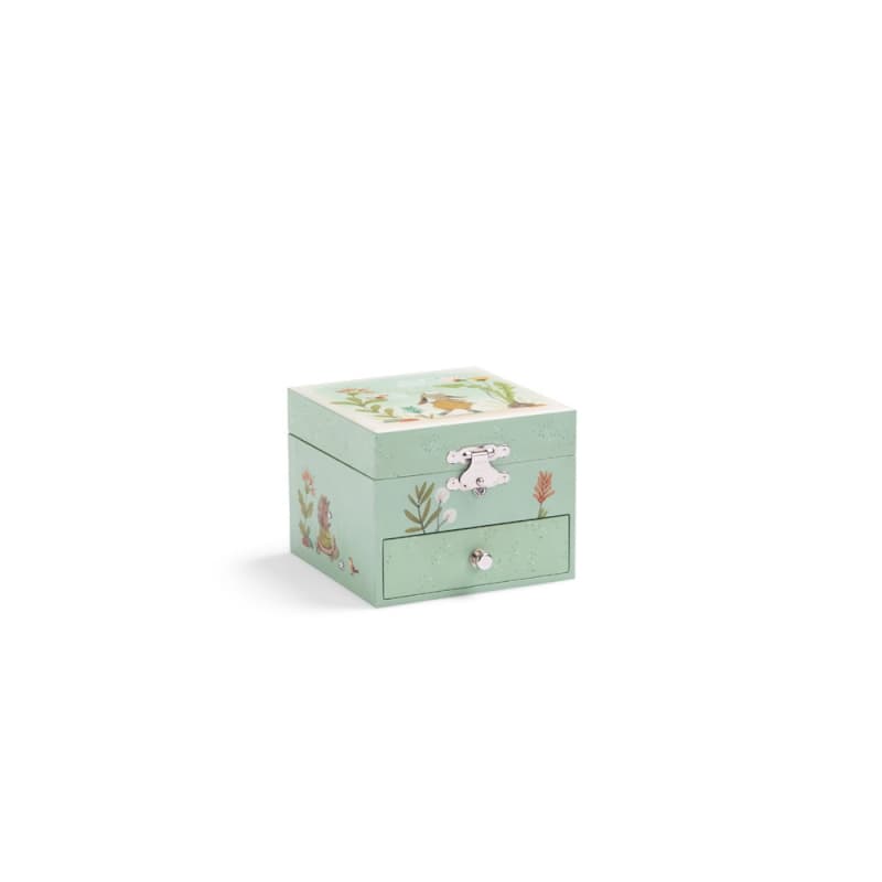 Boite a Musique Coffret Trois Petits Lapins, trois petits lapins moulin roty vert 10,5x10,5x8,5 p-e-a-h 2024 — vue 3 sur 5