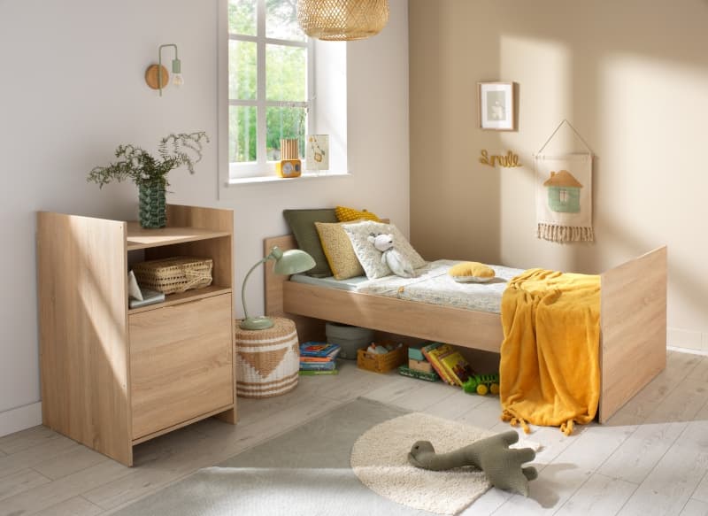 Lit Combine Evolutif, azur meuble chêne doré - hêtre vernis — vue 5 sur 5