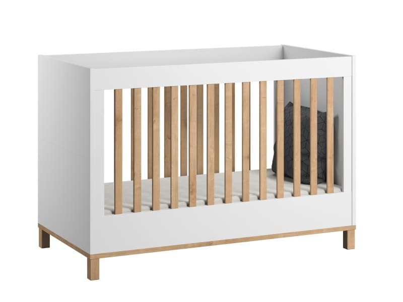 Lit 70x140 Cm Altitude Blanc Bois, 144,5x75x98,5 blanc/bois