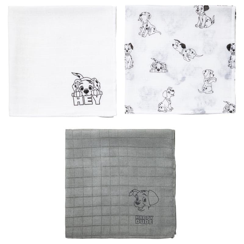 Lot de 3 Langes 60x60cm - One, op 101 dalmatiens disney 60x60 — vue 1 sur 2