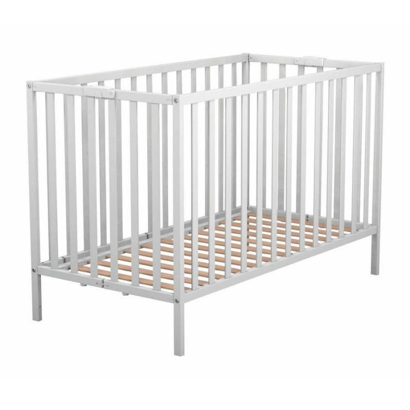Lit 60x120 Cm Bois Pliant Easy Blanc Laque, bebe9essentiel easy — vue 1 sur 2