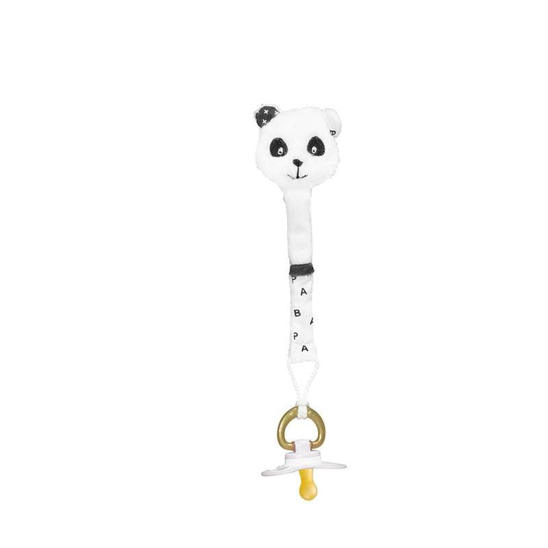 Attache Sucette Chao Chao, chao chao sauthon baby deco gris fonce - blanc - n