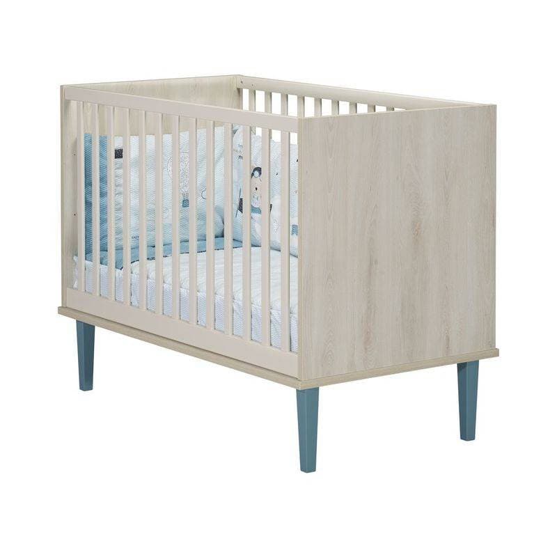 Lit Bebe 120x60 Opaline Bleu, opaline sauthon selection hetre cendre - beige fic — vue 2 sur 2