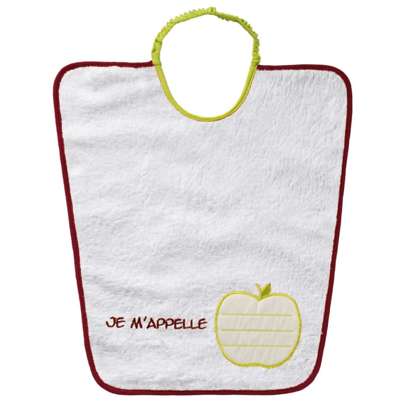 Bavoir Maternelle Pomme Je m'Appelle - 35x38 Cm, babycalin 05-19- babycalin 05-19-