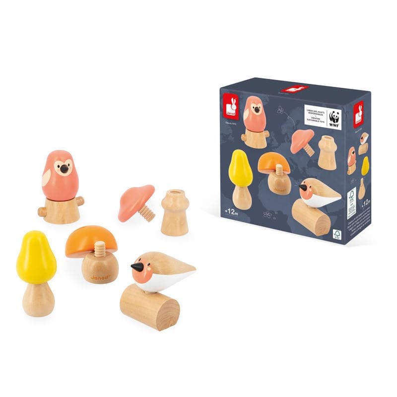 Wwf - Oiseaux & Champignons a Visser, wwf janod multicolore p-23 e-23 — vue 4 sur 5