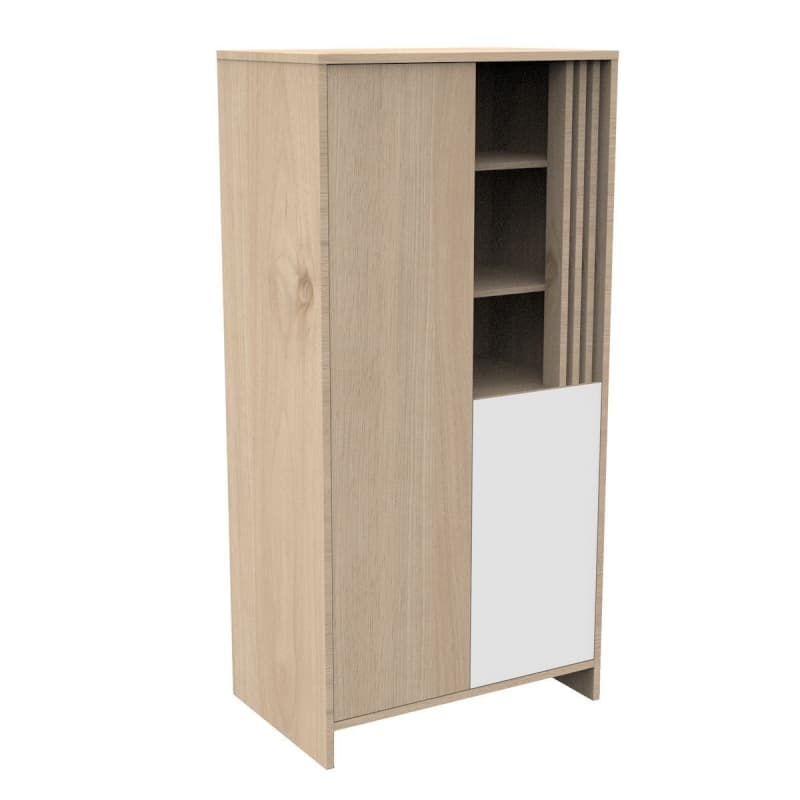 Armoire 2 Portes Blanc, tokyo meuble chêne suave - blanc — vue 2 sur 5