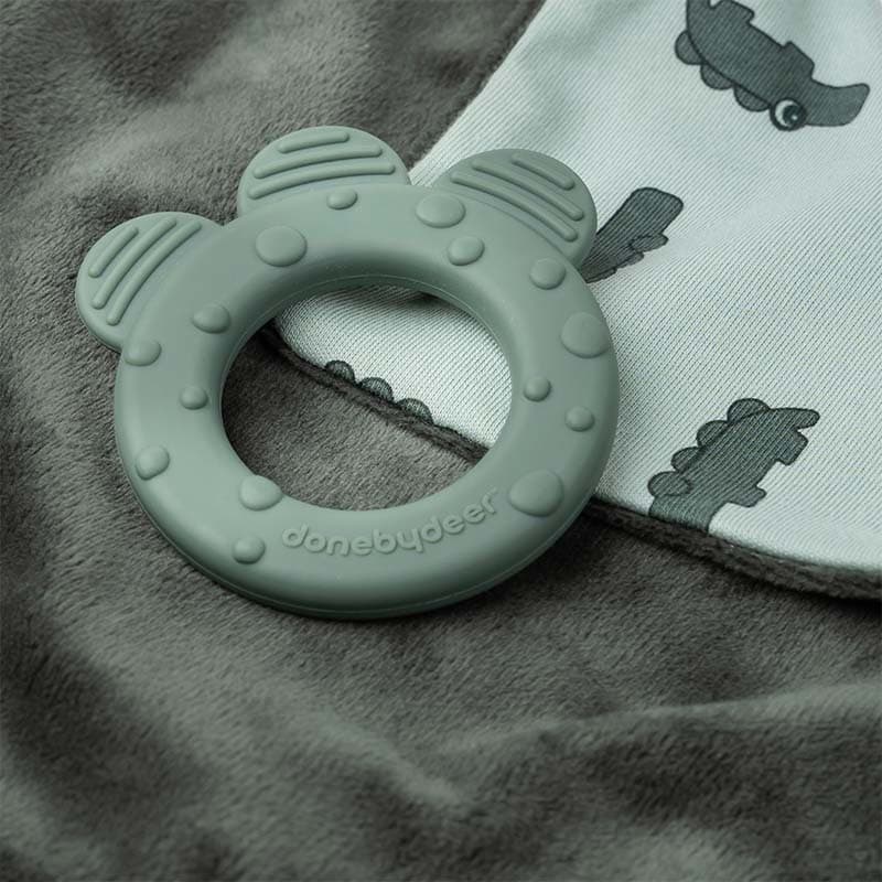 Doudou Attache Sucette Croco, croco vert