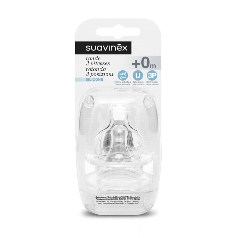 2 * Tetines Bout Rond Silicone 3 Vitesses 0+ — vue 1 sur 4