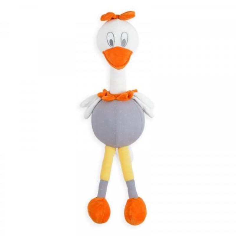 Peluche Autruche 56cm, dame uche et gaufrette blanc/jaune moutarde 56cm 2 — vue 2 sur 2