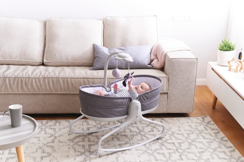 Transat Rocker Napper Evolution Gris Chine, tiny love bleu — vue 2 sur 3