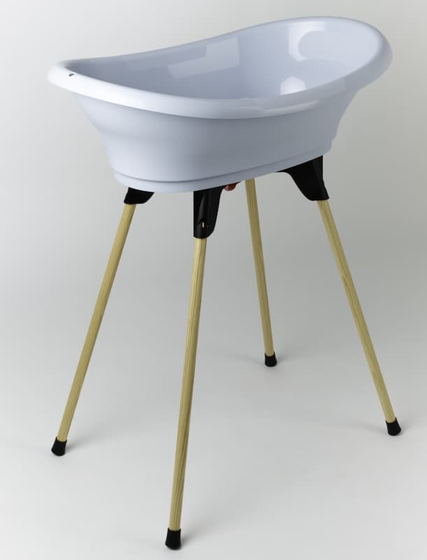 Kit Baignoire Vasco Fleur Bleue : Baignoire + Pieds + Tuyau de Vidange, bleu per