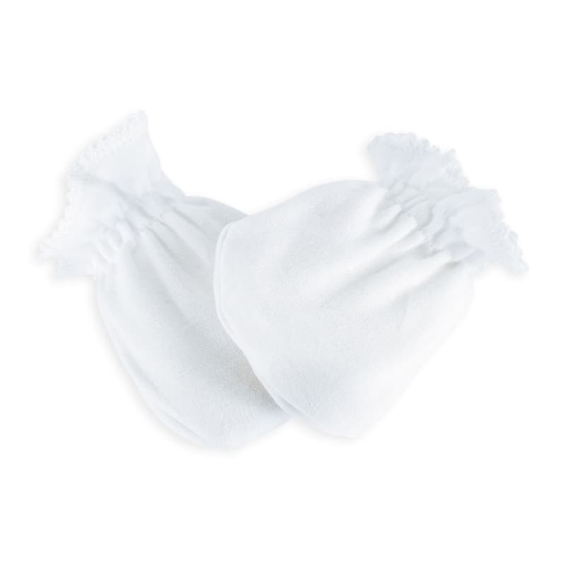 Paire de Moufles Coton Blanc, trois kilos sept