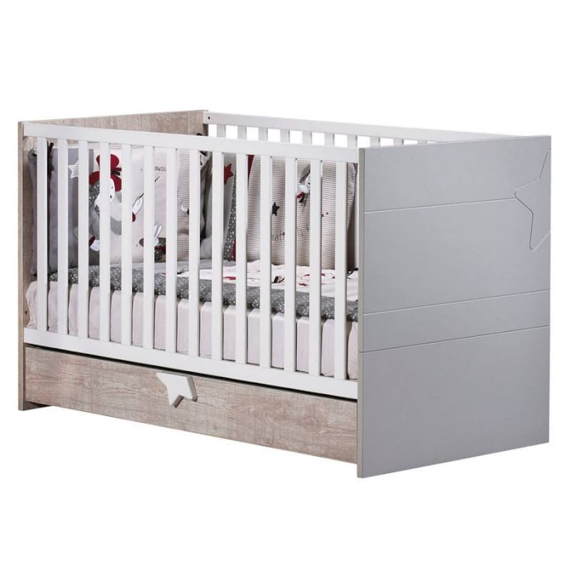Little Big Bed Nova, nova sauthon easy gris/decor gris loft l144 h87 p — vue 1 sur 2
