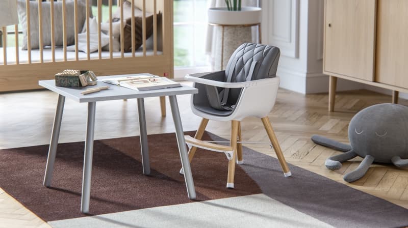 Chaise Haute Scandy Xx Gris Clair, scandy gris clair — vue 3 sur 3
