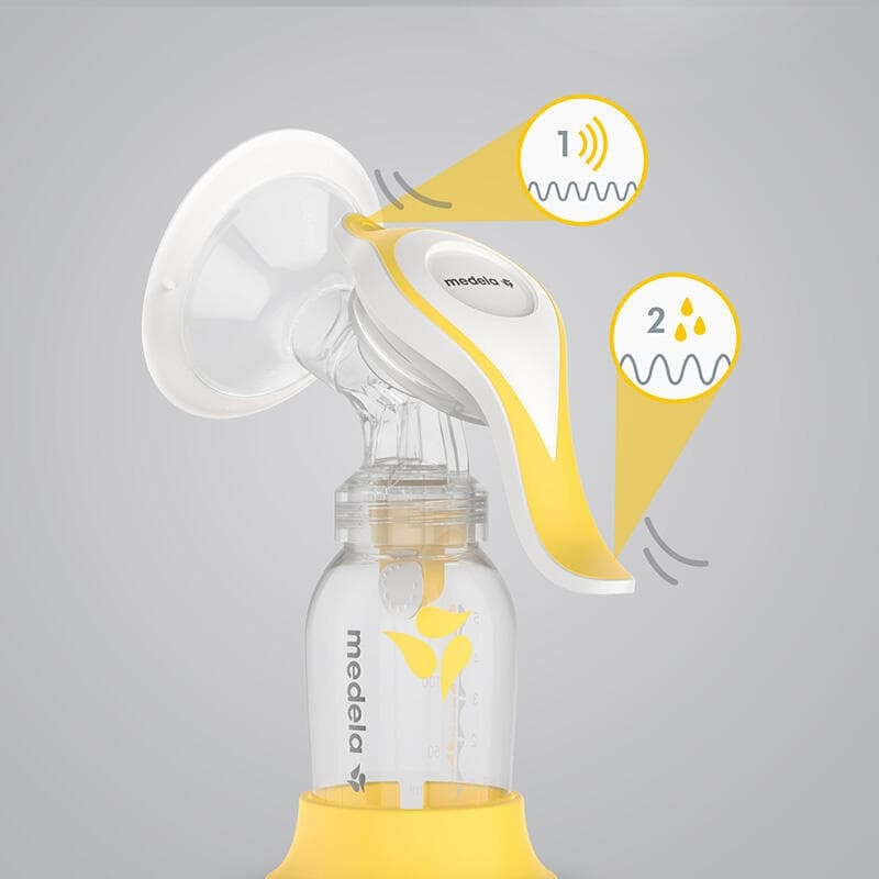 Tire-lait Manuel Harmony Flex, transparent et jaune medela h-24 — vue 2 sur 4
