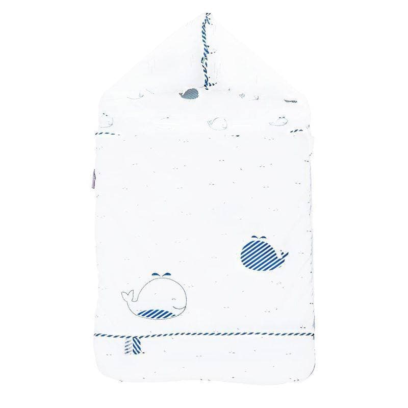 Nid d'Ange Blue Baleine, blue baleine sauthon baby deco blanc - bleu - gris — vue 1 sur 3