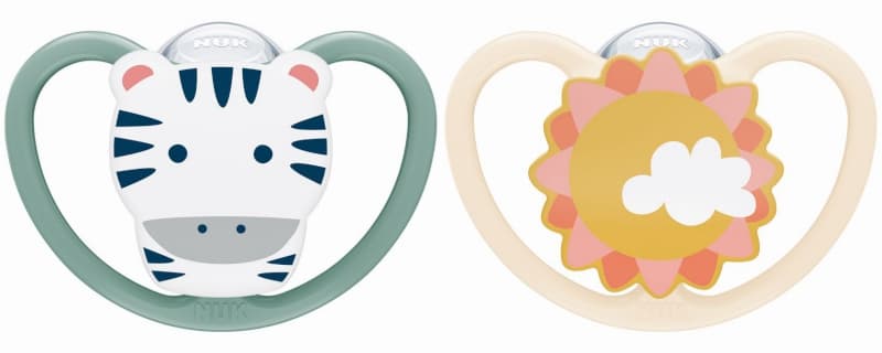 Sucettes X2, zebre/soleil 18-36m space nuk 24/10 — vue 2 sur 2