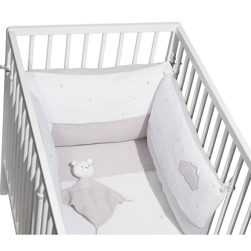 Doudou Mouchoir Gris Lily Grey, lily grey sauthon baby deco gris clair - blanc - a — vue 1 sur 2