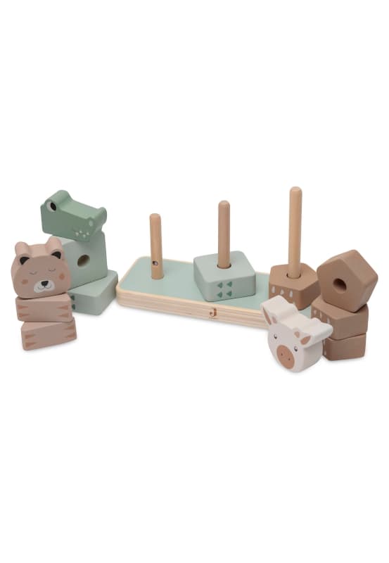 Tour d'Empilage en Bois, multicolor jungle jambo jollein h-24 — vue 2 sur 2
