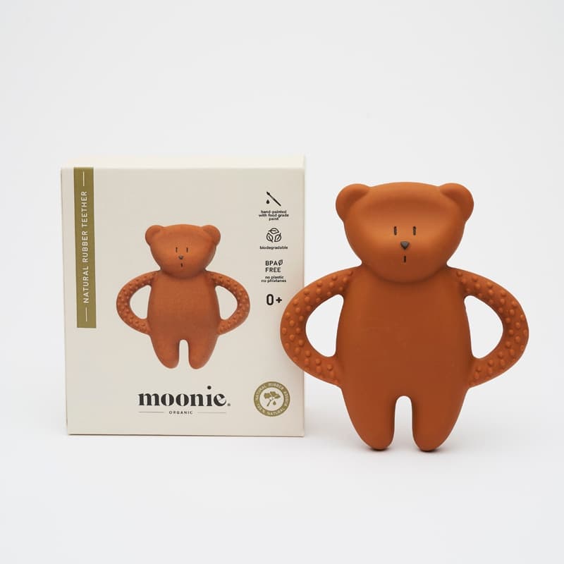 Ourson Dentition Caoutchouc Naturel, caramel moonie — vue 1 sur 2
