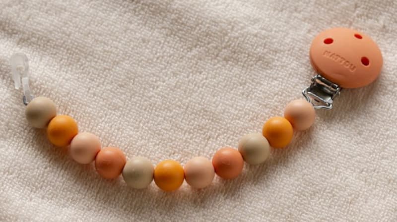 Silicone Attache Tetine, beige terracotta nattou 25/03