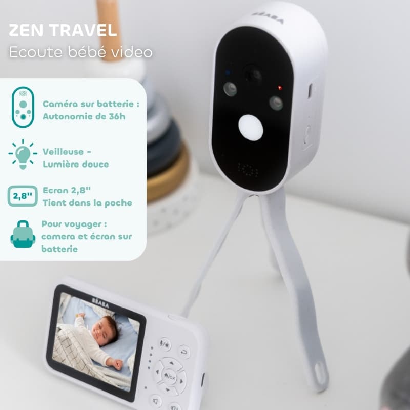Babyphone Video Zen Travel + Tripod, blanc beaba 26/05 — vue 3 sur 7