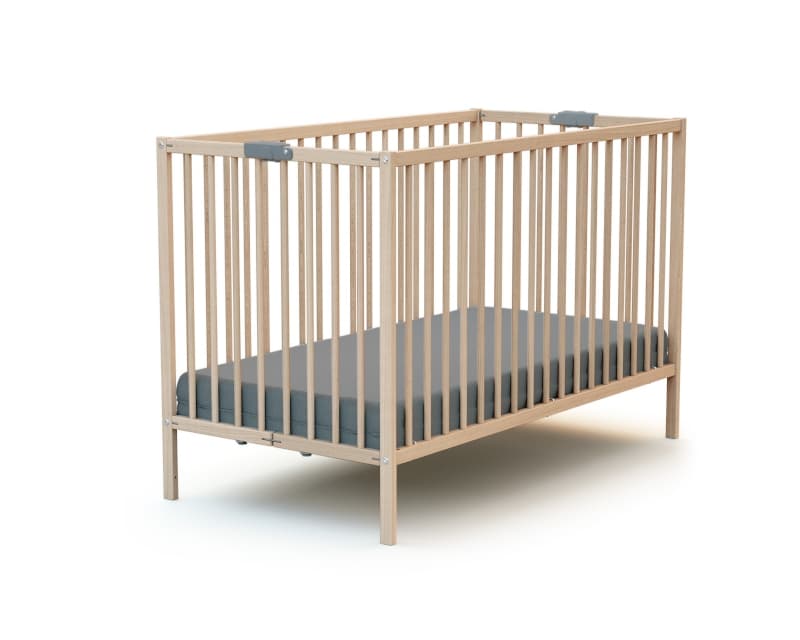 Lit Bebe Pliant Flex, hetre brut 60x120cm webaby at4 — vue 1 sur 4